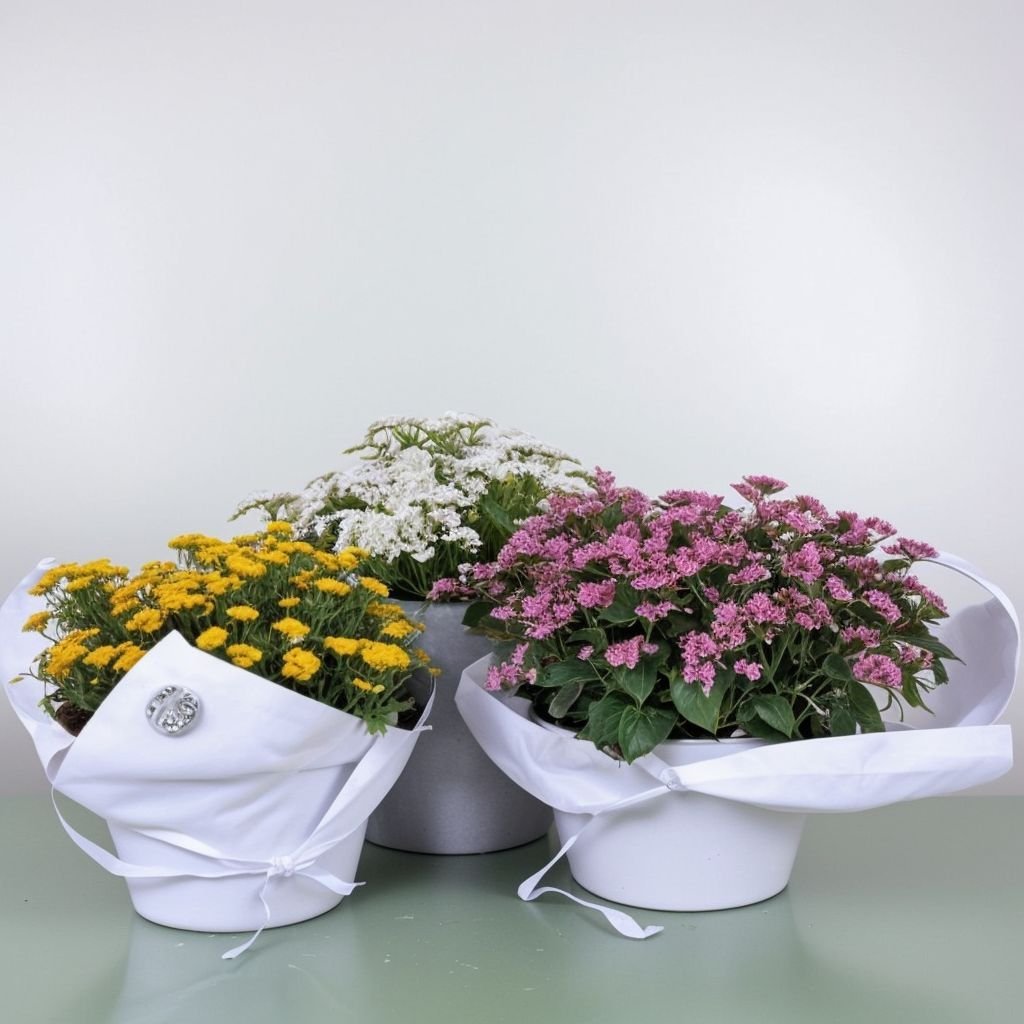 Mieszanka chryzantem w doniczce