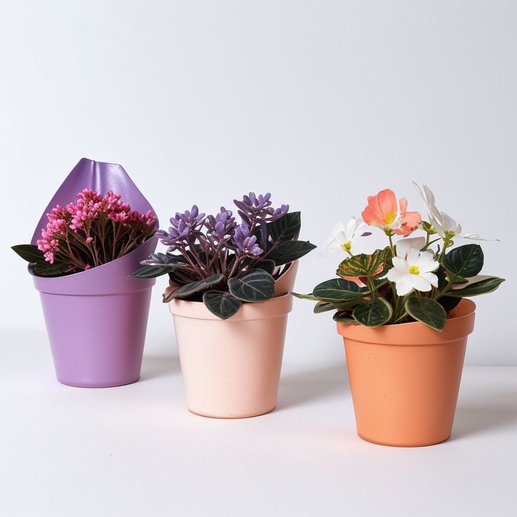 Biała szklana doniczka z groszkiem - obrazek 3