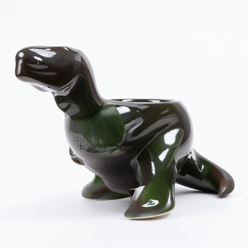 Doniczka Dinozaur ciemnozielony gradient - obrazek 4