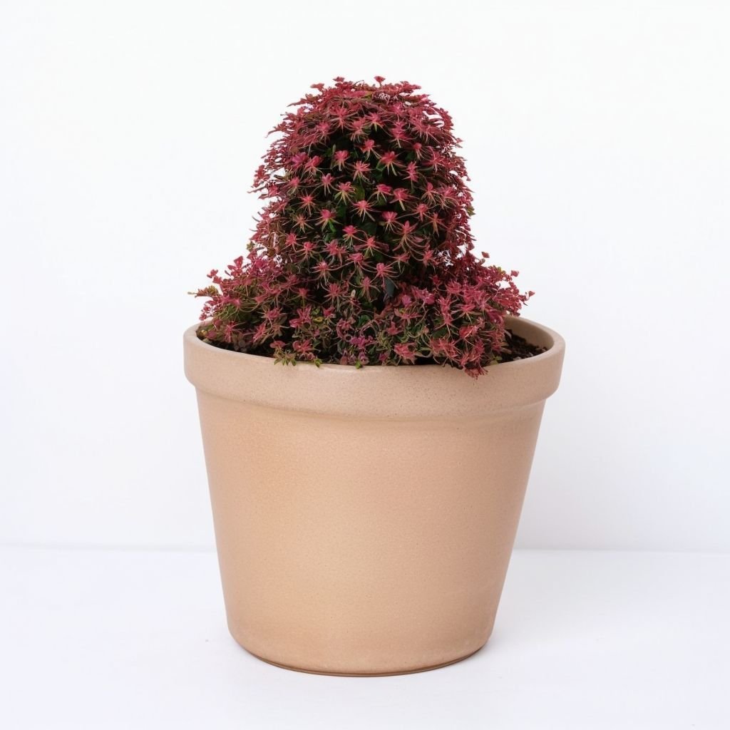 Czerwony kaktus w doniczce