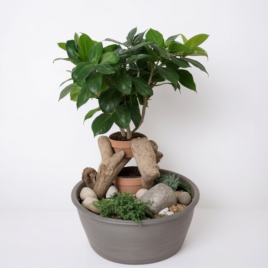 Ficus bonsai Żeń-szeń w doniczce